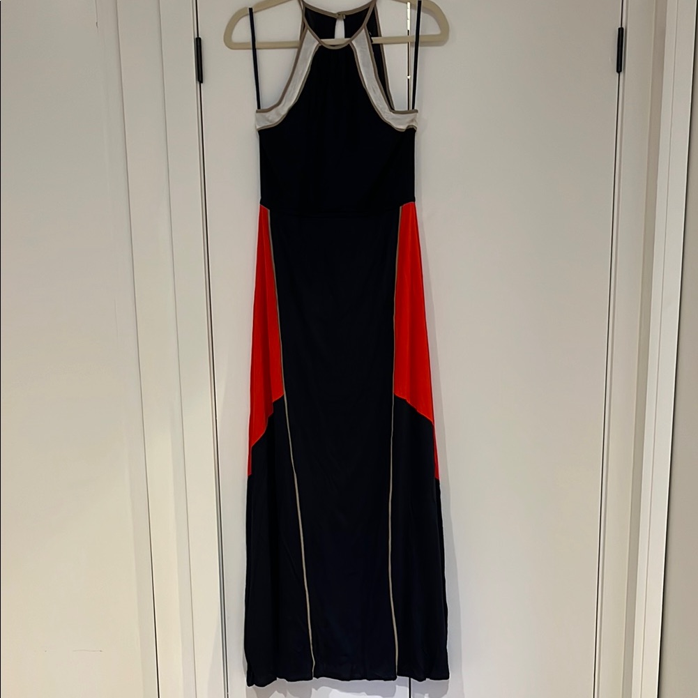 Nwt Ann Taylor Navy, Red And White Summer Maxi Dress Size Xsp